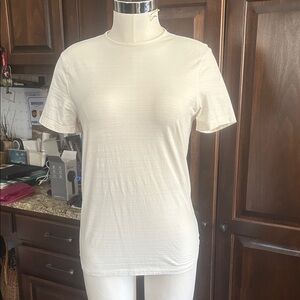 John Varvatos Sz S  Classic Ivory Women's Crew Neck T GUC